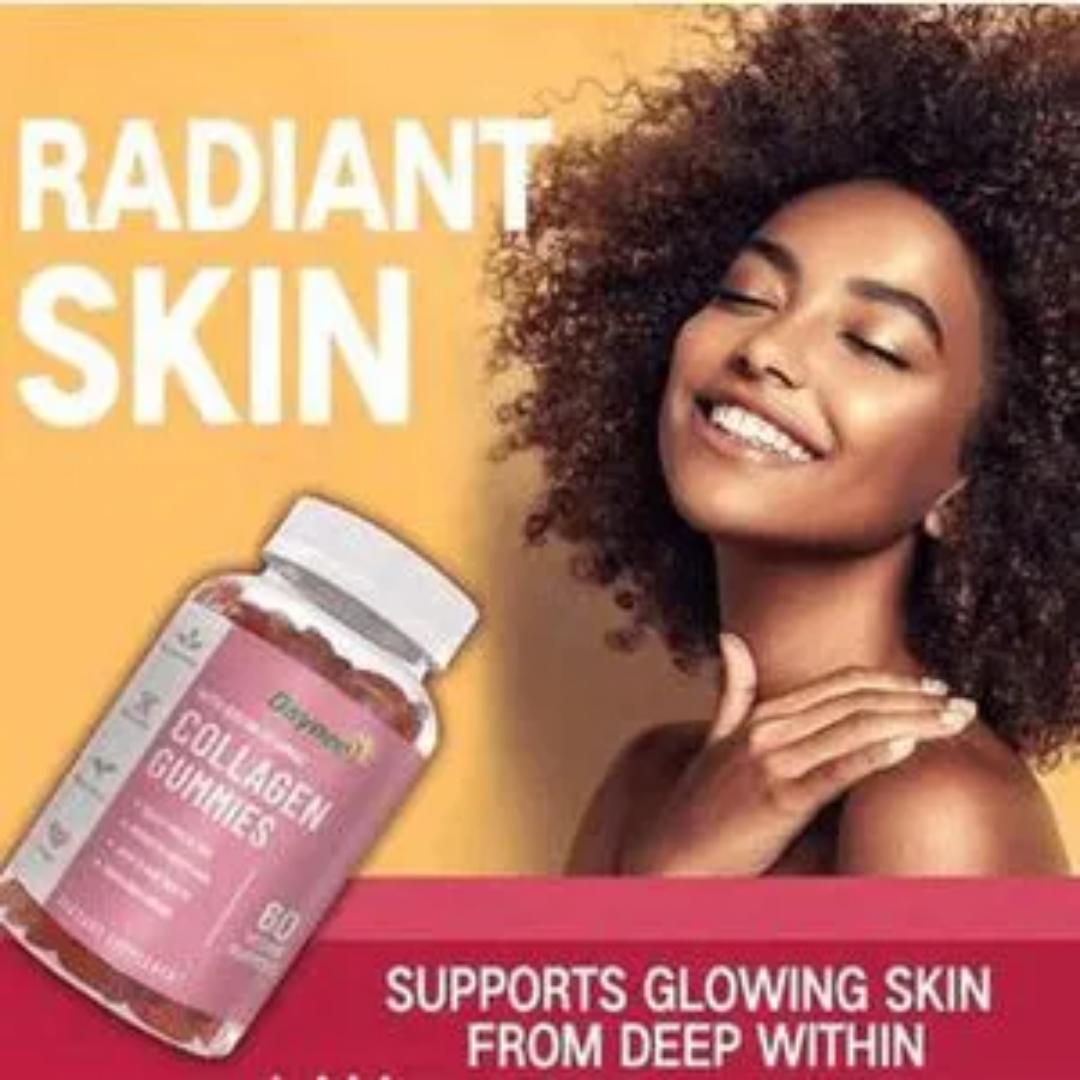 ORIGINAL Daynee COLLAGEN GUMMIES(with Biotin &Vitamin C) Promotes Smooth Skin, Improves Hair strength, Nail Growth and Maintains Healthy Looking Skin- Natural 60 Chewable Dietary Spplements