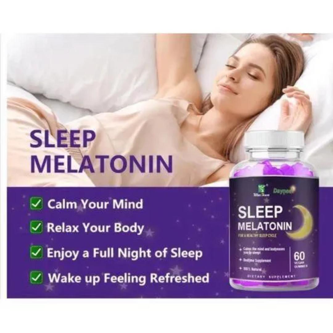 Daynee Sleep Melatonin Gummies for Bedtime Sleep Melatonin Gummies Calms the mind & body, Eases you to sleep -100% natural 60 supplements