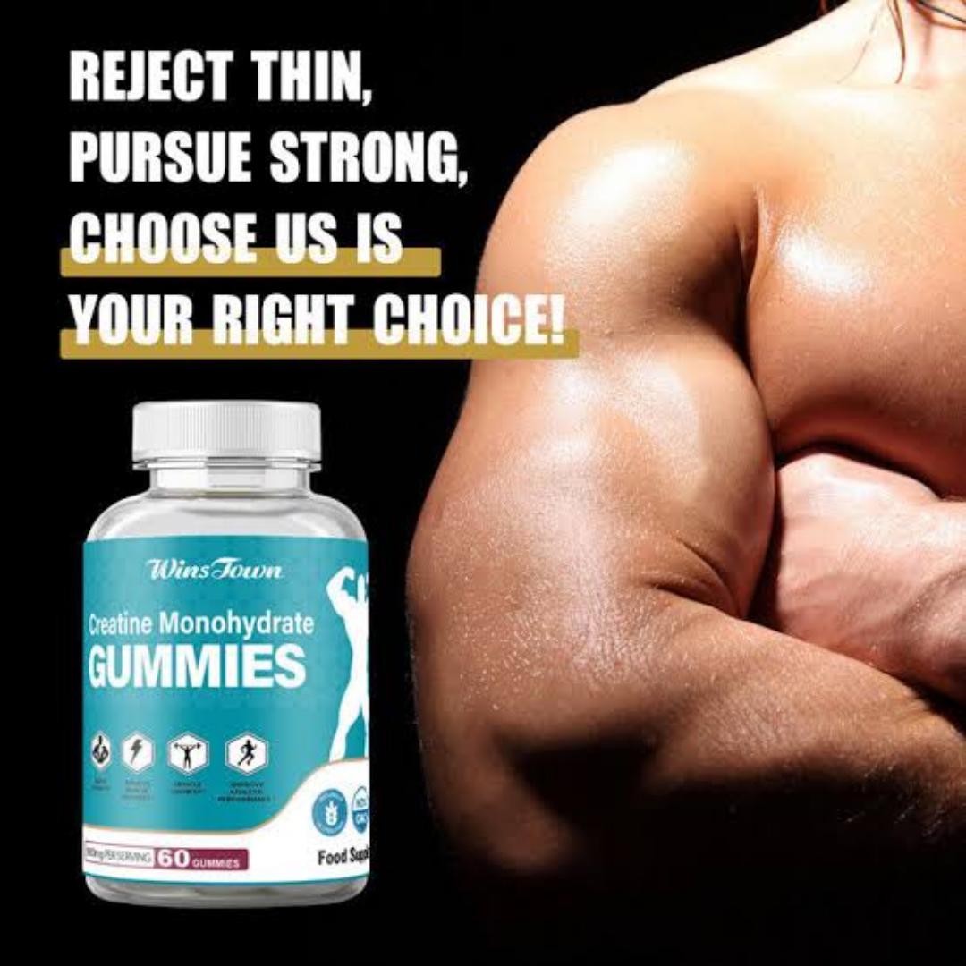 Creatine Monohydrate Dietary Supplement Gummies For Boosting Muscle Growth, Increased Endurance and Enhanced Energy