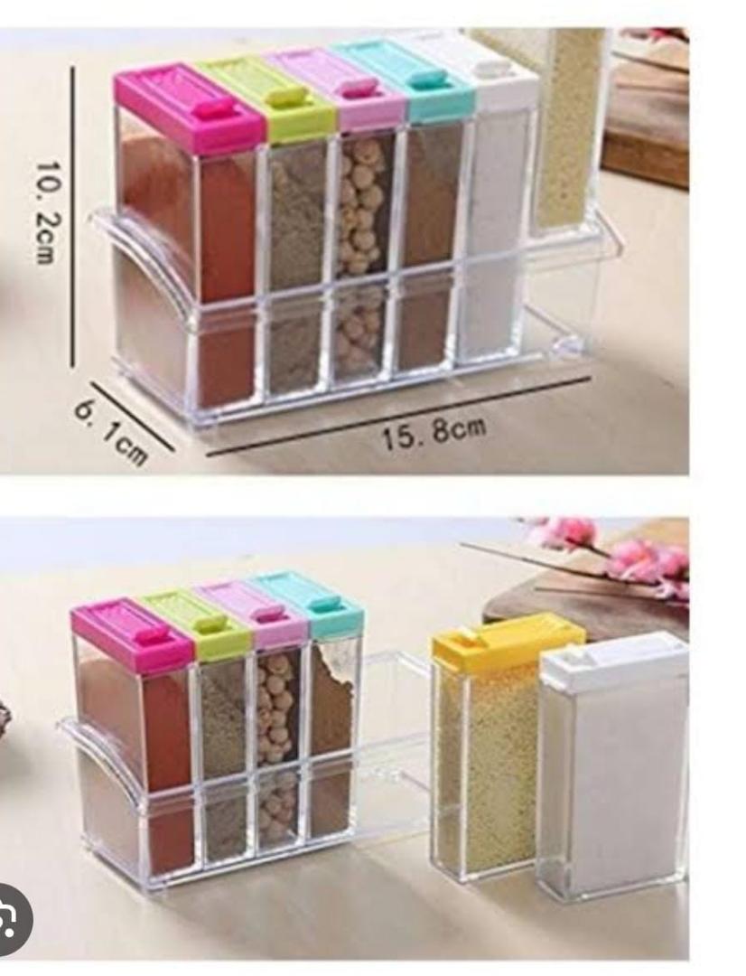 fancy aclyric 6pcs+holder seasoning holder 6 spice jar with holder