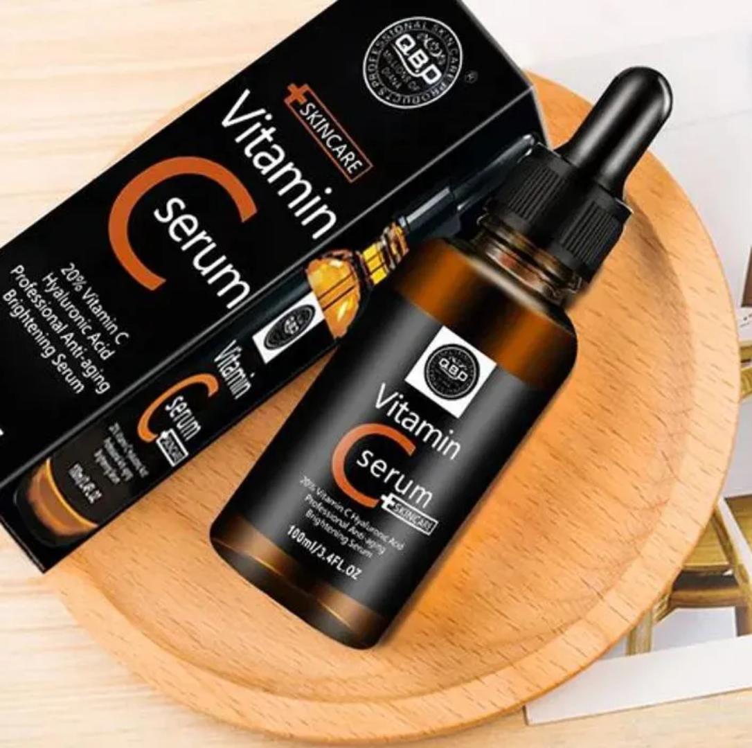 QBD Vitamin C+Hyaluronic Acid Anti-aging&Brightening Serum-100ml Black