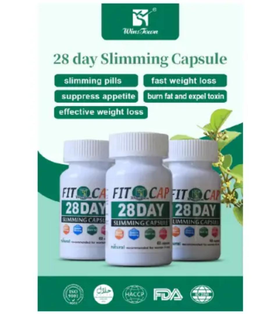 Wins Town Fit Cap 28 Days Slimming Capsule Natural Recommended for Women and Men for Fast Weight Loss,Detoxifying and Reducing Bloating-60 Caps