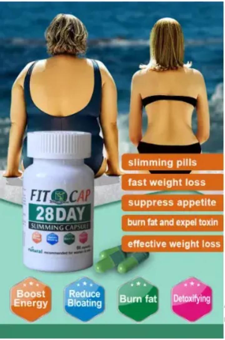 Wins Town Fit Cap 28 Days Slimming Capsule Natural Recommended for Women and Men for Fast Weight Loss,Detoxifying and Reducing Bloating-60 Caps