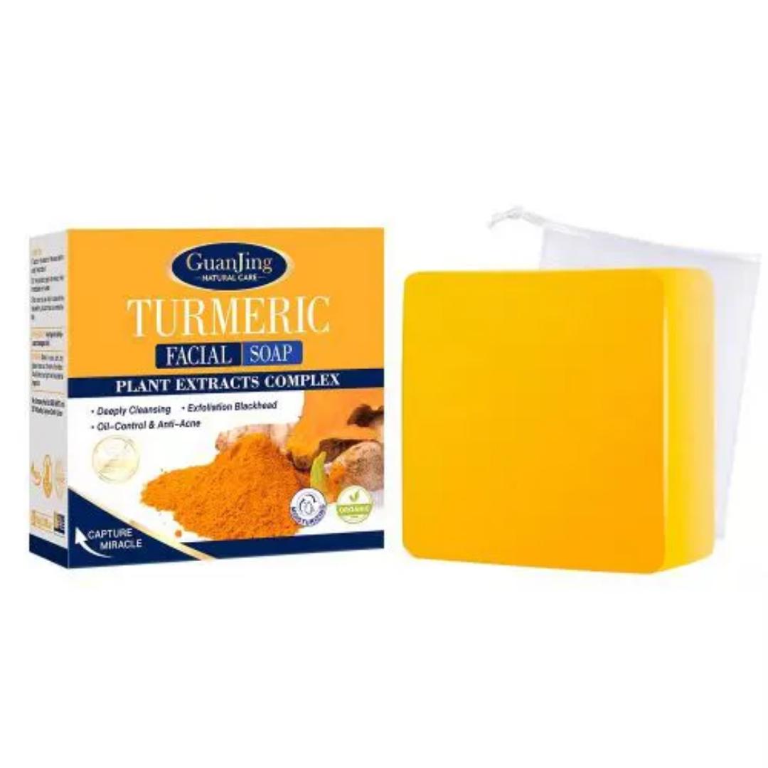 Guanjing Turmeric Facial Deep Cleansing Acne Dark Spots Brightening Soap