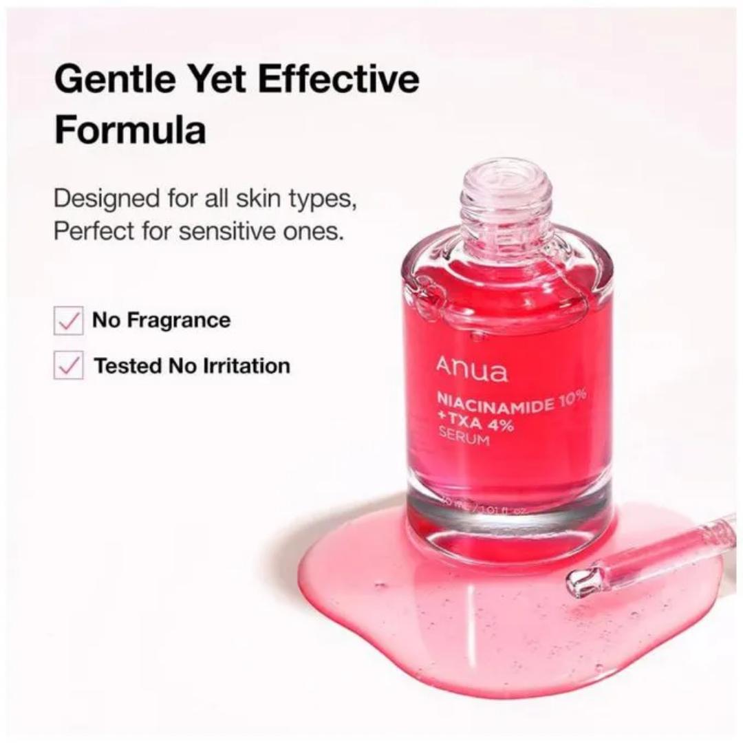 Anua 10% Niacinamide+ 4% Tranexamic Acid Serum, Ceramide, Hyaluronic Acid, Vitamin B12 natural color, for Sensitive skin, Korean Glass Skin