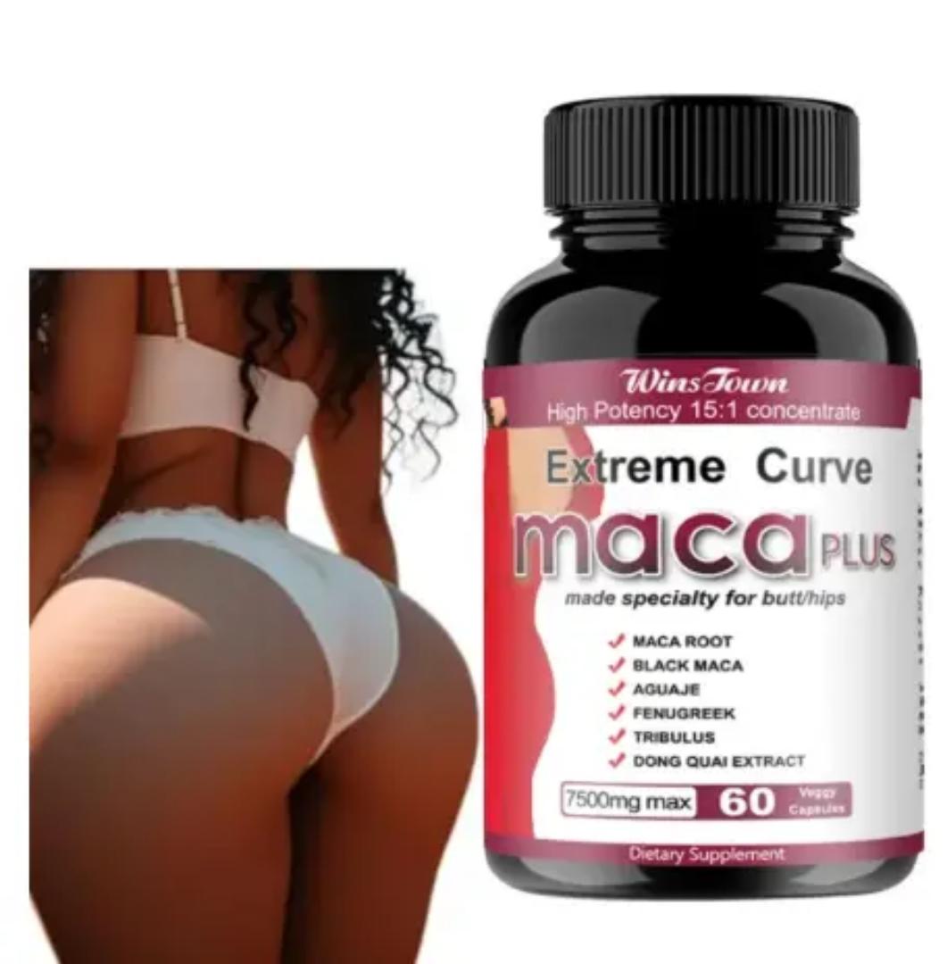 Extreme Butt & Hip Curve Maca Plus Capsules (7500mg) | Dietary Supplement made specialty for Butt/hips EnhancementMade with All Natural Ingredients and No Weight Gain or Known Side Effects- 60capsules