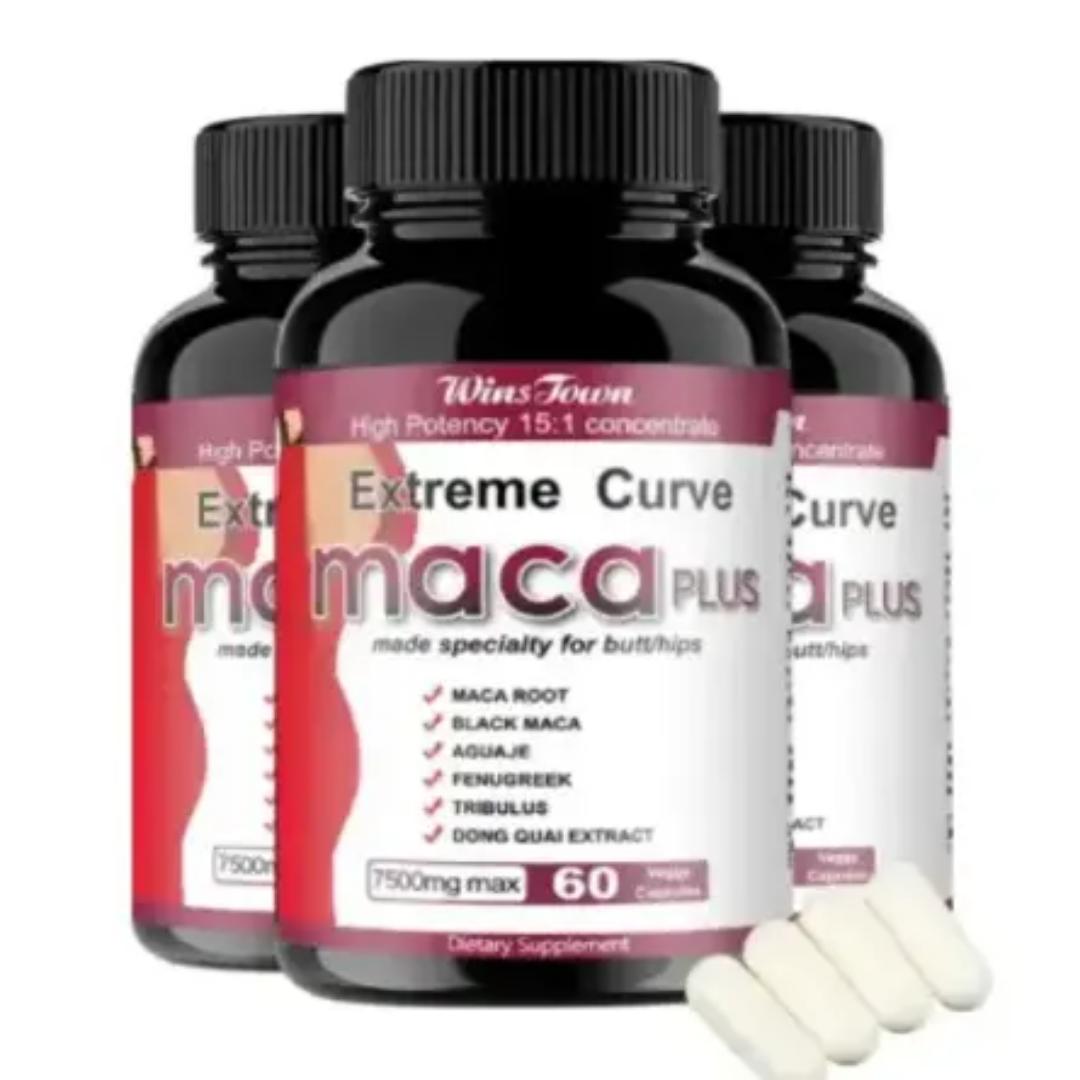 Extreme Butt & Hip Curve Maca Plus Capsules (7500mg) | Dietary Supplement made specialty for Butt/hips EnhancementMade with All Natural Ingredients and No Weight Gain or Known Side Effects- 60capsules