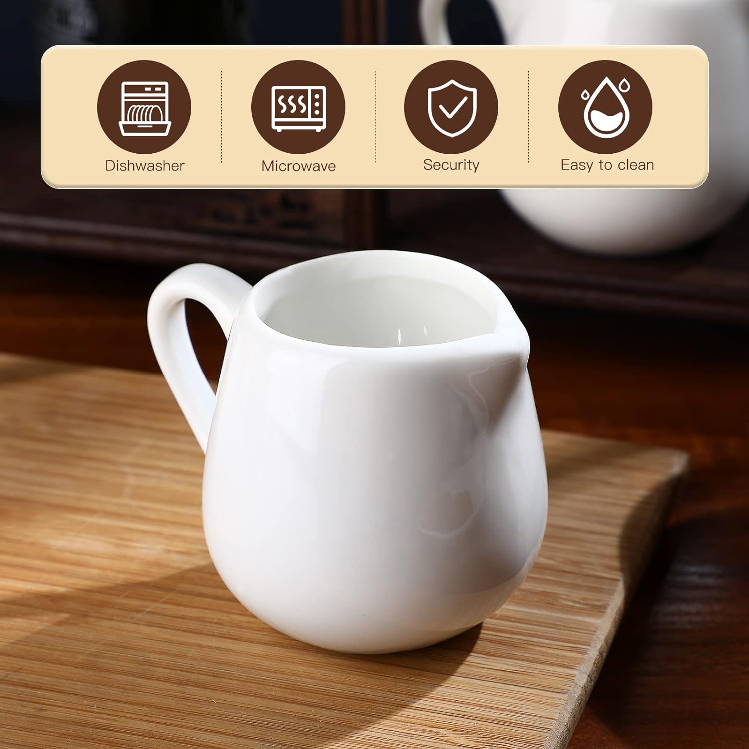 200ml Ceramic Milk Jug Sauce Cup Sauce Jug Serving Jug Ceramic with Handle for Milk Coffee