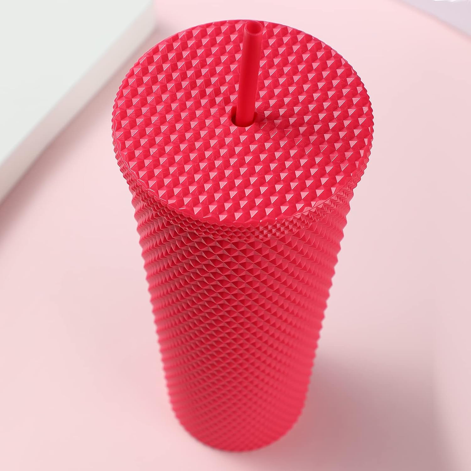 1000ML Plastic tumbler.Large Capacity Water Cup Fully Studded Matte Tumbler Reusable Plastic Cup with Wide Opening Leak-Proof Lid Straw, .