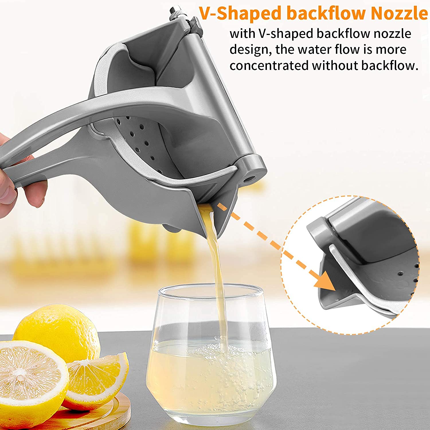 VERY HEAVY AND HIGH QUALITY METALLIC MANUAL FRUIT JUICER LEMON CITRUS JUICE SQUEEZER, JUICE EXTRACTOR PRESSER (SILVER)