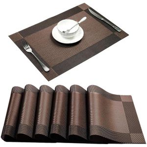 6pc edge tablemats Stain Resistant Dinner Place Mats – Durable, Easy to Clean, Non-Slip, Heat Resistant Table Mats for Indoor & Outdoor Use – Stylish and Elegant Protection for Dining Tables