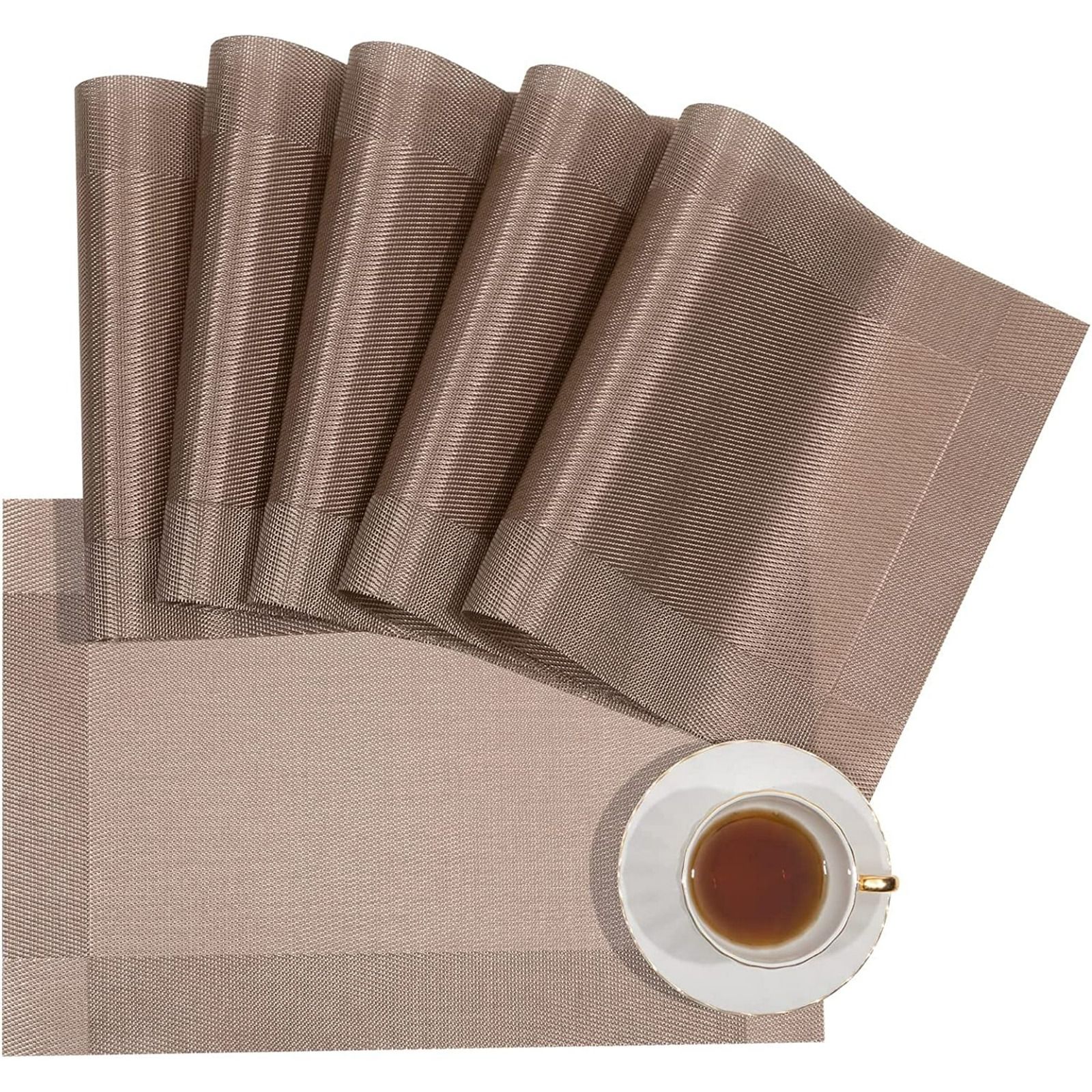 6pc edge tablemats Stain Resistant Dinner Place Mats – Durable, Easy to Clean, Non-Slip, Heat Resistant Table Mats for Indoor & Outdoor Use – Stylish and Elegant Protection for Dining Tables