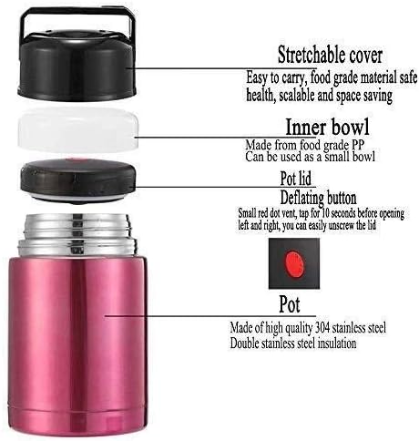 Portable Double layer Stainless Steel Insulation Barrel Smoldering Pot, a Removable Hot Lunch Box for Offices, Schools and Homes,