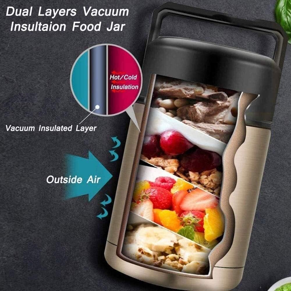 Portable Double layer Stainless Steel Insulation Barrel Smoldering Pot, a Removable Hot Lunch Box for Offices, Schools and Homes,