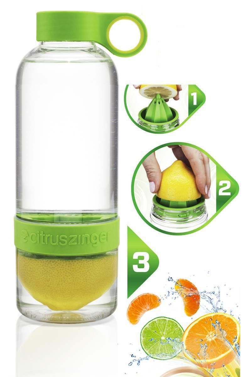 Citrus Zinger Drinking Bottle for Citrus Fruit and Racing Sports,offers an easy way to extract the juice and flavor from citrus fruits and put it directly into your water bottle.