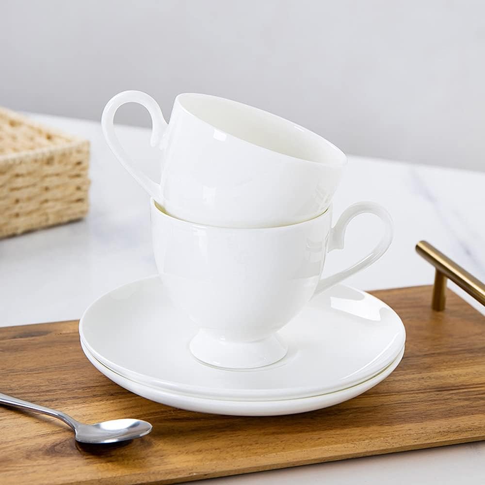 Cup and saucer fancy shapely comes in six cups and six saucers made of high quality ceramic