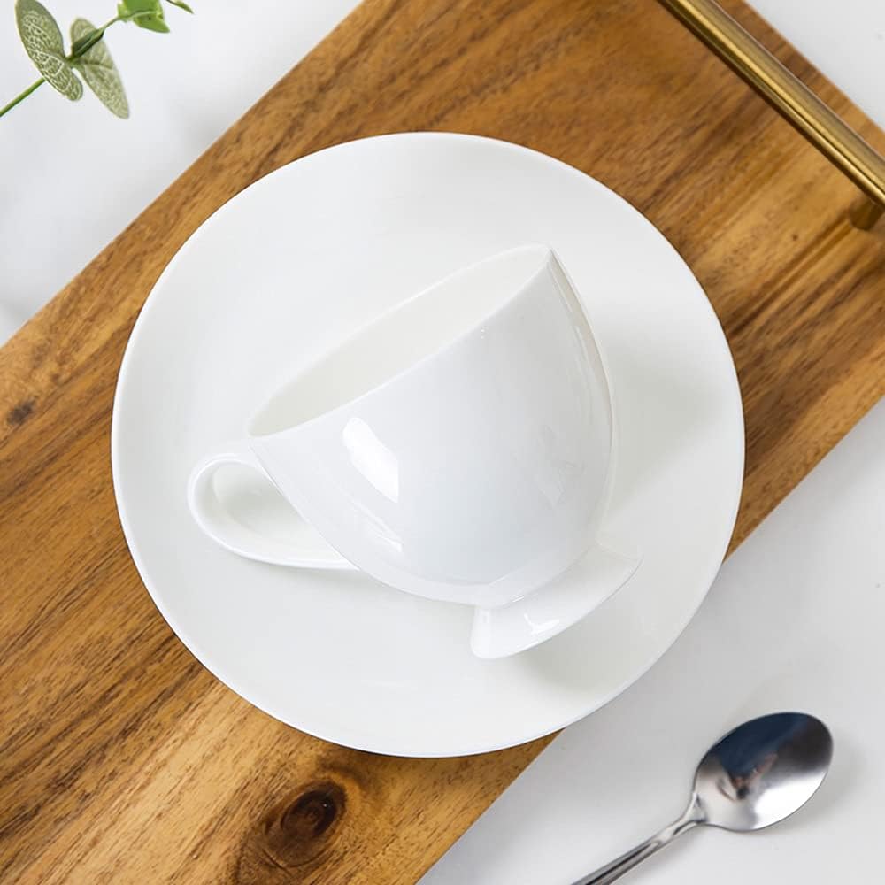 Cup and saucer fancy shapely comes in six cups and six saucers made of high quality ceramic