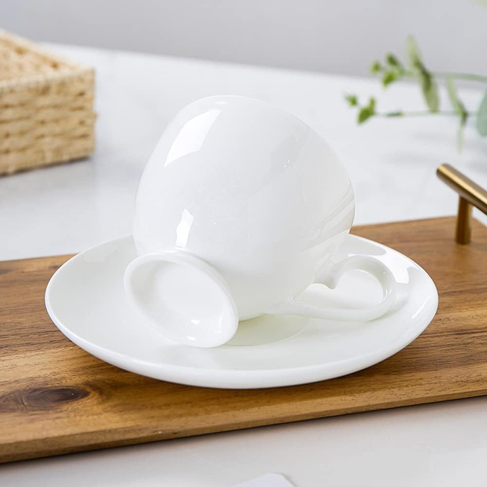 Cup and saucer fancy shapely comes in six cups and six saucers made of high quality ceramic