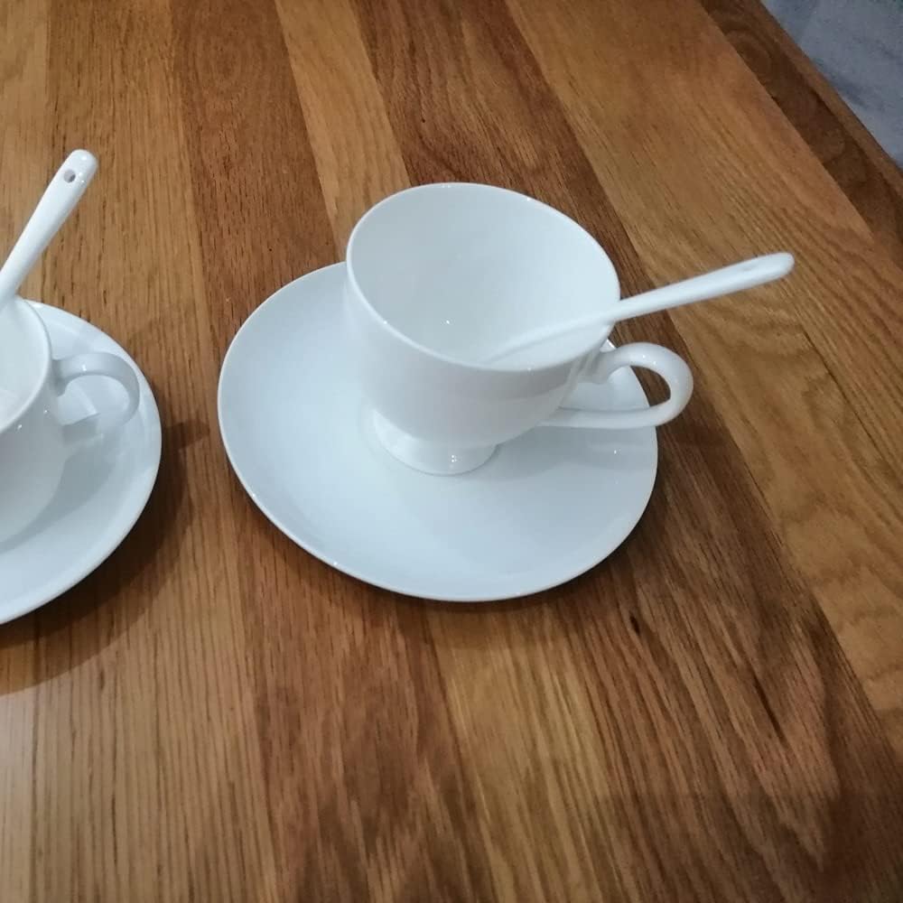 Cup and saucer fancy shapely comes in six cups and six saucers made of high quality ceramic