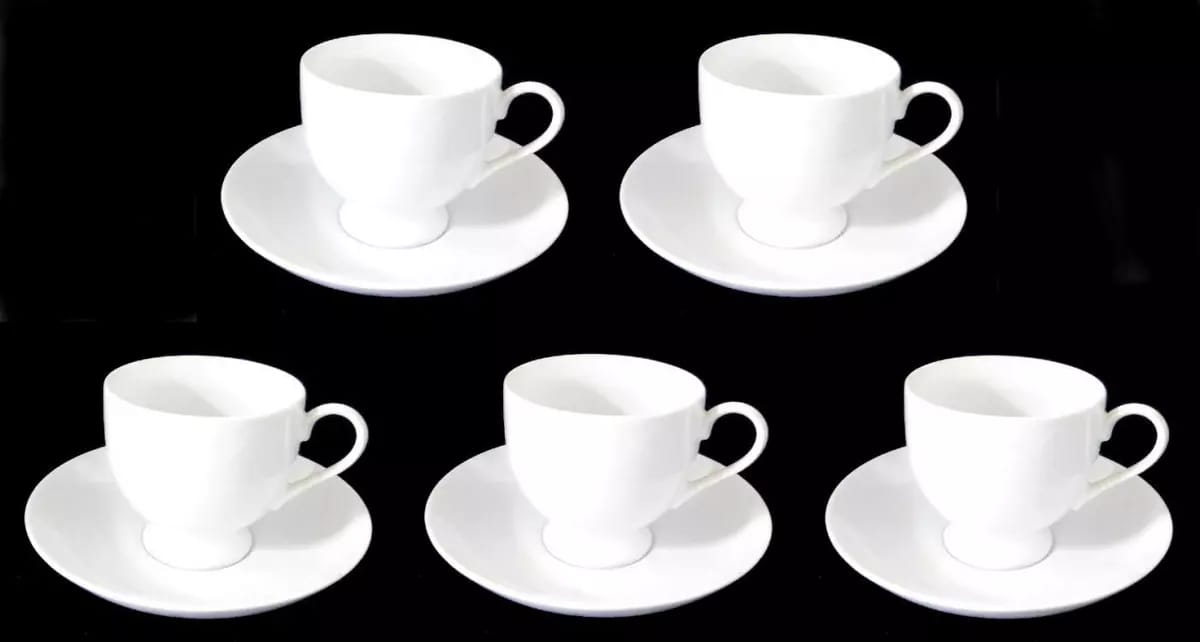 Cup and saucer fancy shapely comes in six cups and six saucers made of high quality ceramic