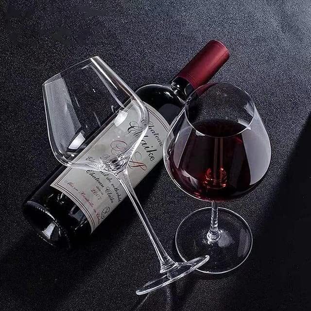 6pc BULB WINE GLASS BALOON MEDIUM Clear Handblown Wine Glass-550ml Crystal Clear Lead Free Wine Glass red Wine, White Wine Glass,Champagne, Scotch Glass | Perfect for Home, Bars and Parties
