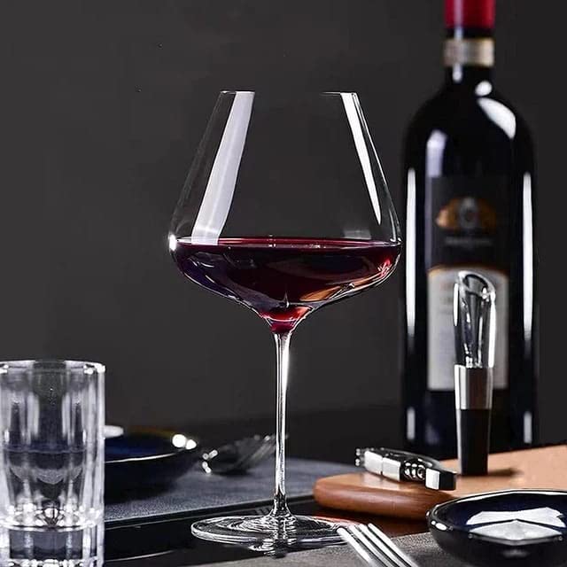 6pc BULB WINE GLASS BALOON MEDIUM Clear Handblown Wine Glass-550ml Crystal Clear Lead Free Wine Glass red Wine, White Wine Glass,Champagne, Scotch Glass | Perfect for Home, Bars and Parties