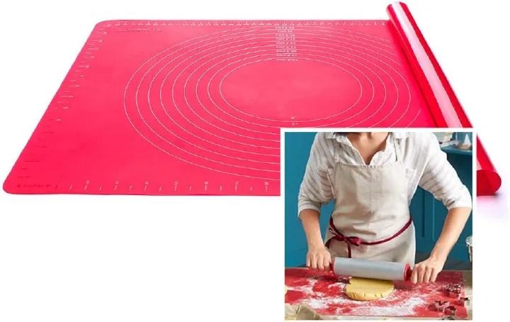 Silicon Pastry Baking Sheet, Super Kitchen Non Slip Silicone Pastry Mat, Extra Large 38cmx27cm for Non-Stick Baking Mats, Table/Countertop Placemats, Dough Rolling Mat, Kneading/Fondant/Cake Crust Mat