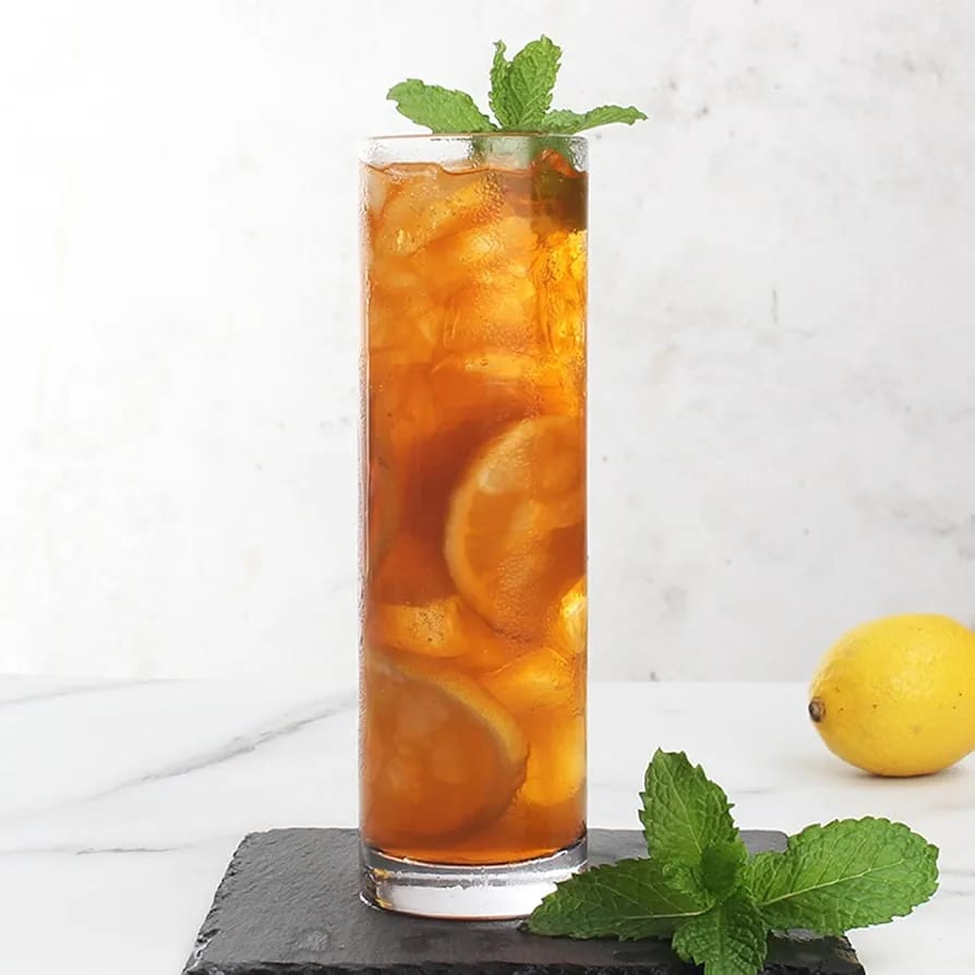 Drinking Glasses Set of 6 slim Glass Cups Bar Glasses, Uses for Juice, Water, Cocktails, Beverages, and Iced Tea. Dishwasher Safe