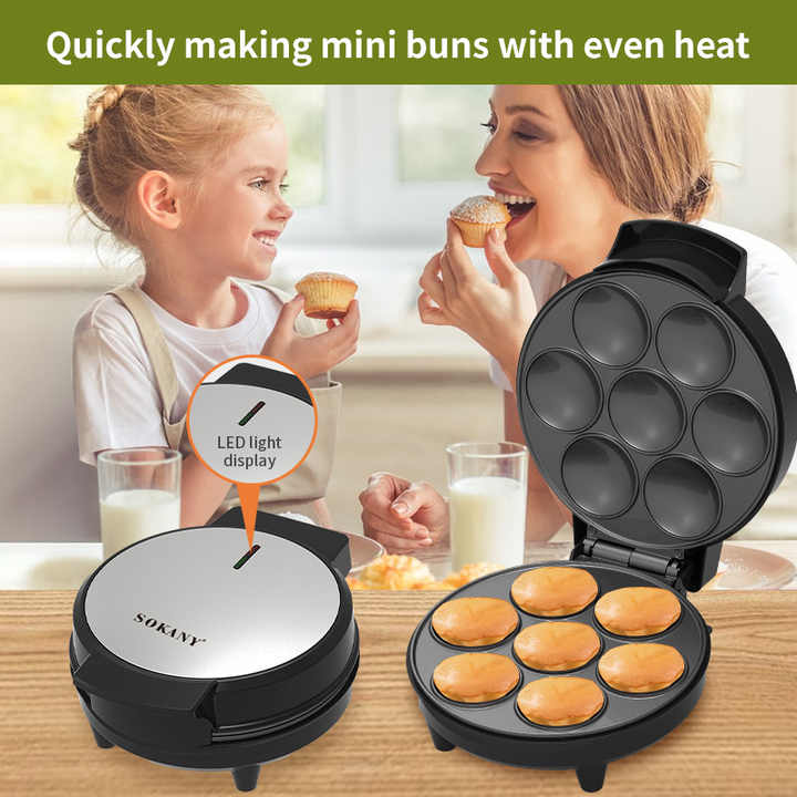 Sokany Cake Machine/Muffin Maker Multi Purpose Non Stick Machine, Popular Home Use Snacks Desserts Electric Mini Round Cake Maker