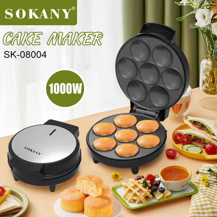 Sokany Cake Machine/Muffin Maker Multi Purpose Non Stick Machine, Popular Home Use Snacks Desserts Electric Mini Round Cake Maker