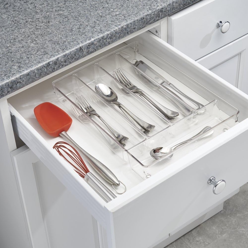 1pc acrylic Cutlery Storage Tray Spoon Fork Storage Drawer Separation Container Cabinet Kitchen Organizer Plateau Knife Holder