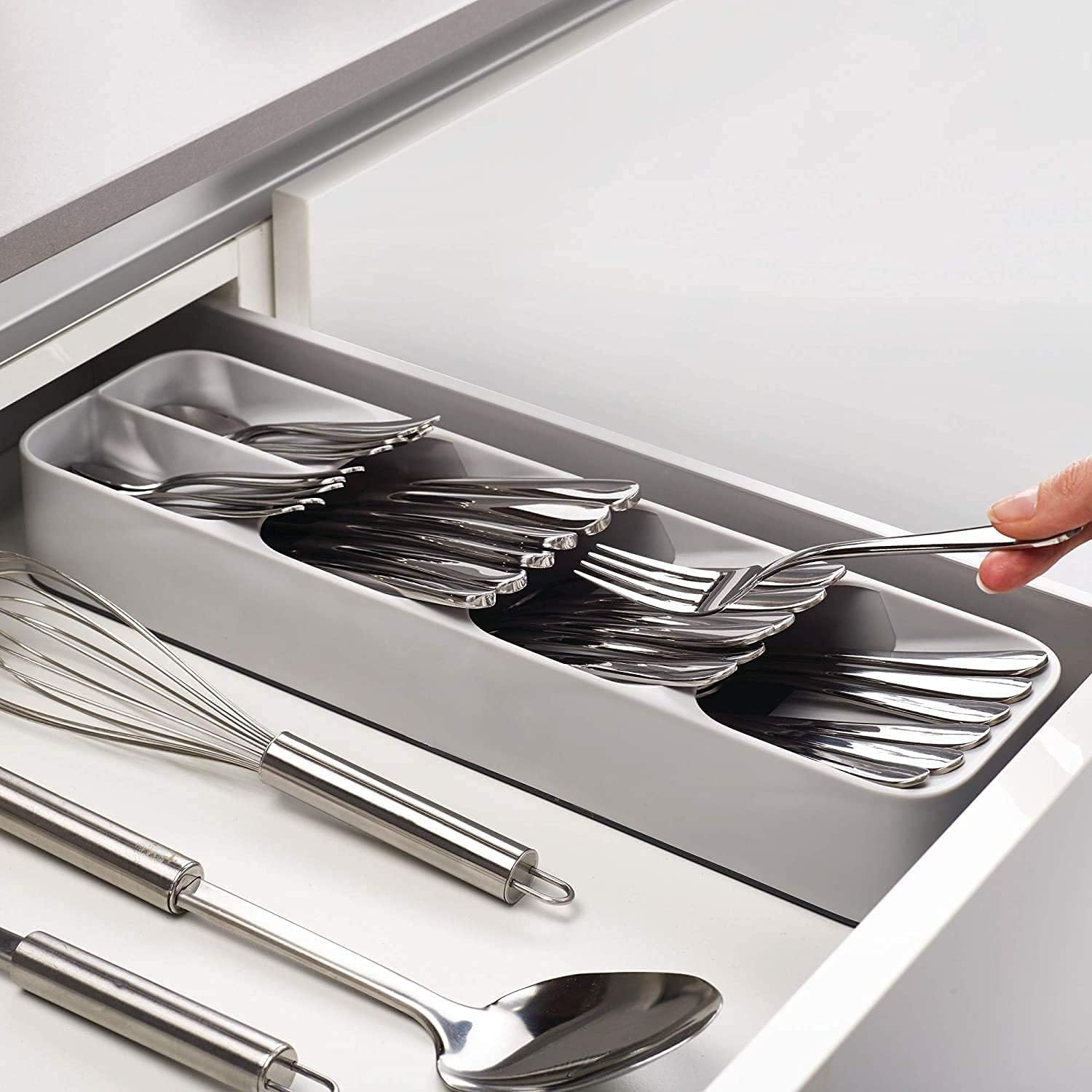 1 pc PLASTIC SPOON ORGANIZER Plastic Kitchen Drawer Organizer Tray Cutlery Spoon Fork Storage Tableware Holder Rack Box Kitchen Utensil Flatware Tray