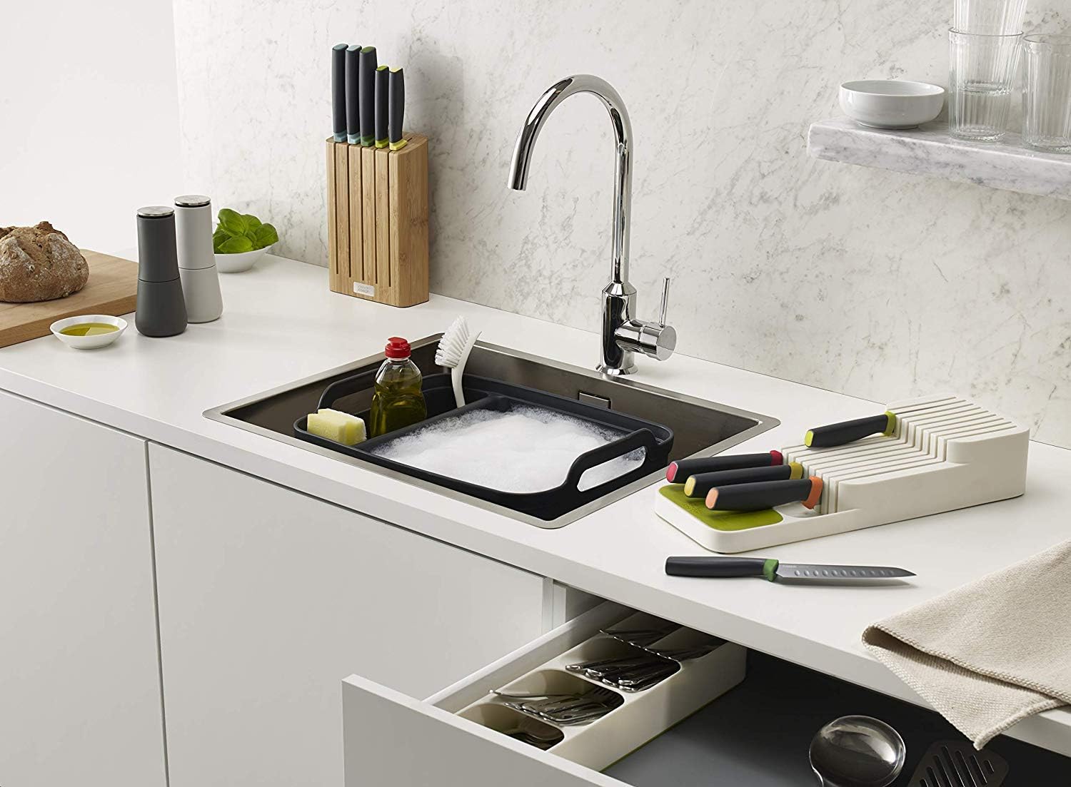 1 pc PLASTIC SPOON ORGANIZER Plastic Kitchen Drawer Organizer Tray Cutlery Spoon Fork Storage Tableware Holder Rack Box Kitchen Utensil Flatware Tray