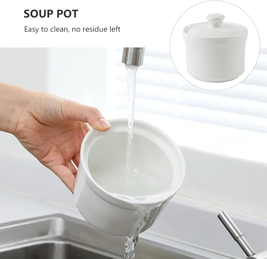 1pc 500ml Ceramic sugardish big/stew pot white,with a wide opening that you don't struggle when using your sugar its reduces spillage