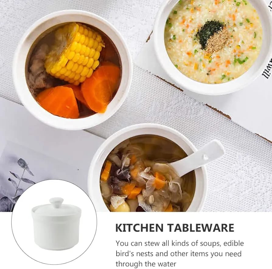 1pc 500ml Ceramic sugardish big/stew pot white,with a wide opening that you don't struggle when using your sugar its reduces spillage