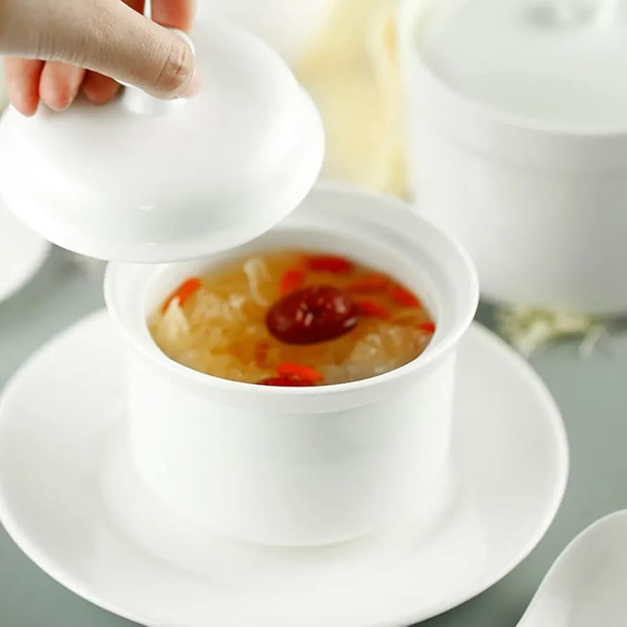 1pc 500ml Ceramic sugardish big/stew pot white,with a wide opening that you don't struggle when using your sugar its reduces spillage