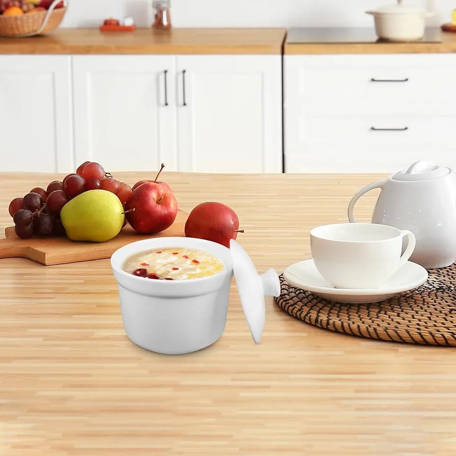 1pc 500ml Ceramic sugardish big/stew pot white,with a wide opening that you don't struggle when using your sugar its reduces spillage