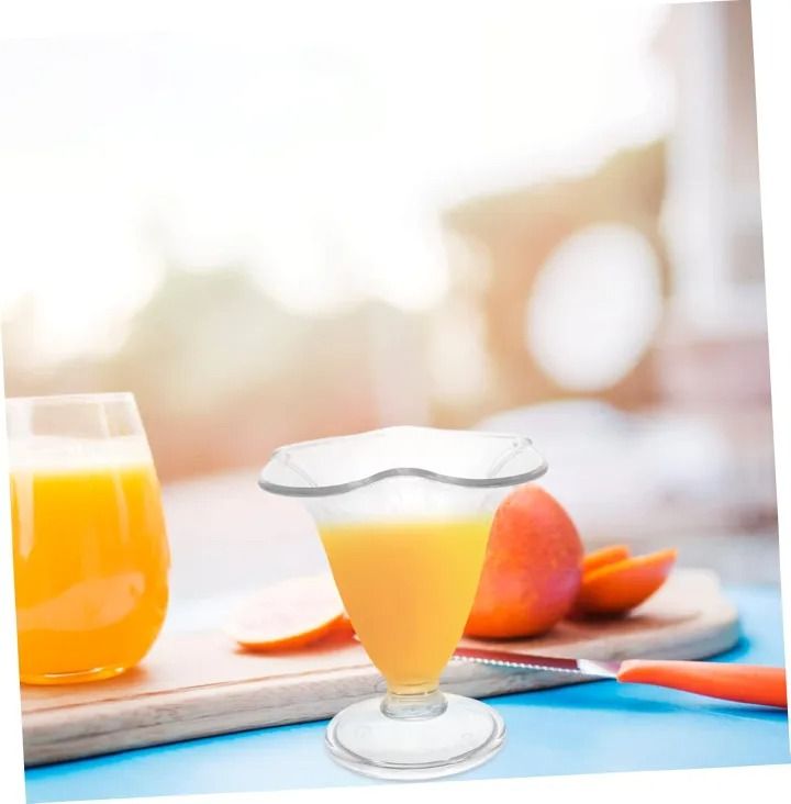 1pc Polycarbonate ice cream/desert glass Plastic Dessert Bowls Plastic Dessert Cups Girls Dessert Cups Footed Dessert Bowl Shake Cup Child Cold Drink Cup Smoothie Transparent