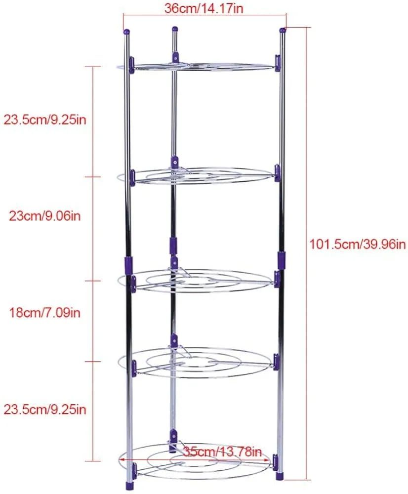 POT AND PAN RACK 5 LAYER Kitchen Pan Stand Saucepan Pot Rack Holder, 5 Tiers Home Kitchen Pans Pots Storage Rack Durable Metal Wire Shelving Organizer,