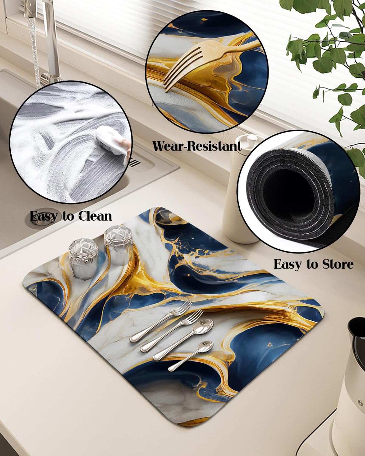 1pc Antiskid silicon Tablemats,Non-slip Dining Table Kitchen Placemats, 40x30cm, Multicolour Table mat,stain resistant and easy to clean