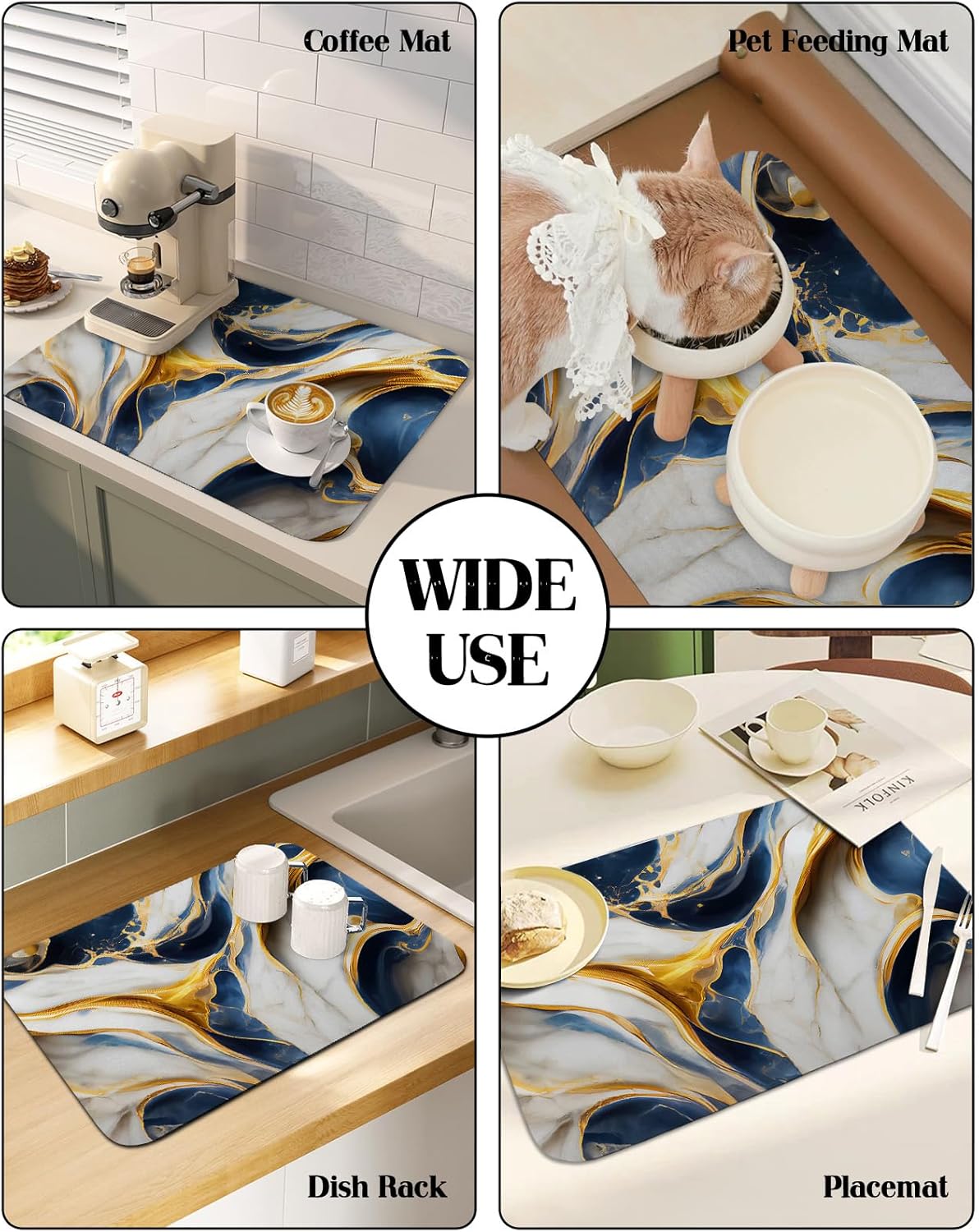 1pc Antiskid silicon Tablemats,Non-slip Dining Table Kitchen Placemats, 40x30cm, Multicolour Table mat,stain resistant and easy to clean