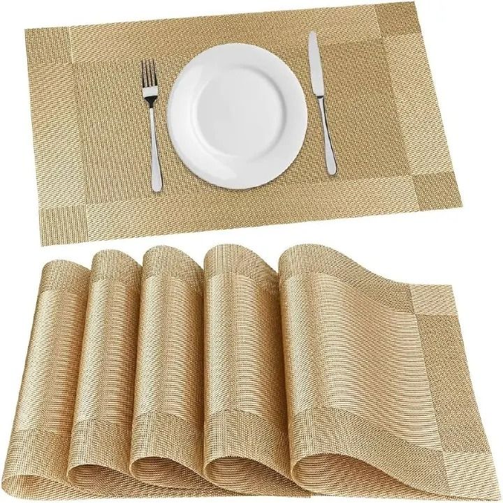 6pc edge tablemats Stain Resistant Dinner Place Mats – Durable, Easy to Clean, Non-Slip, Heat Resistant Table Mats for Indoor & Outdoor Use – Stylish and Elegant Protection for Dining Tables