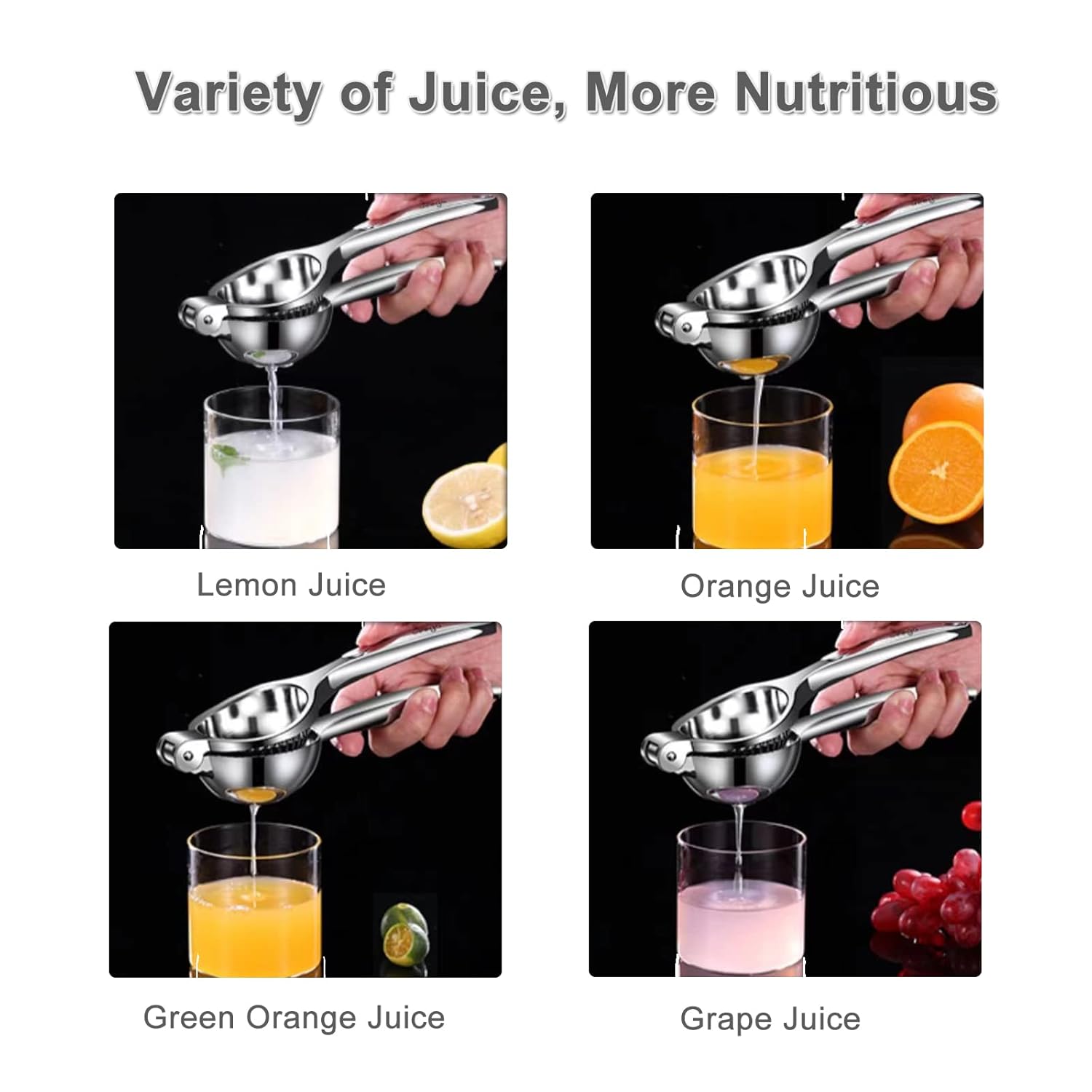 Handheld Lemon Squeezer - Heavy Duty Manual Juicer & Lemon Juicer Hand Press With Curved Handle - Manual Lemon Lime Squeezer & Metal Citrus Squeezer For Extracting Juices