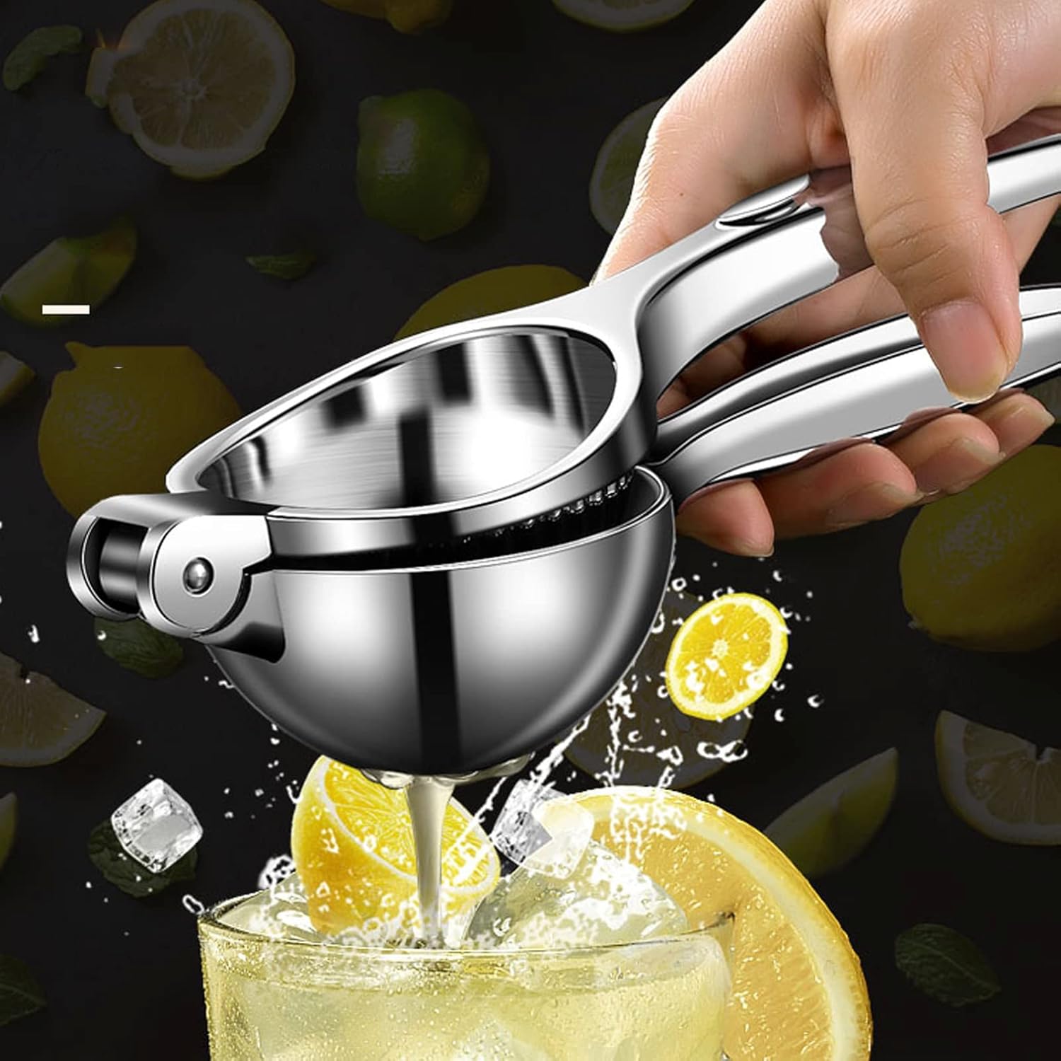 Handheld Lemon Squeezer - Heavy Duty Manual Juicer & Lemon Juicer Hand Press With Curved Handle - Manual Lemon Lime Squeezer & Metal Citrus Squeezer For Extracting Juices