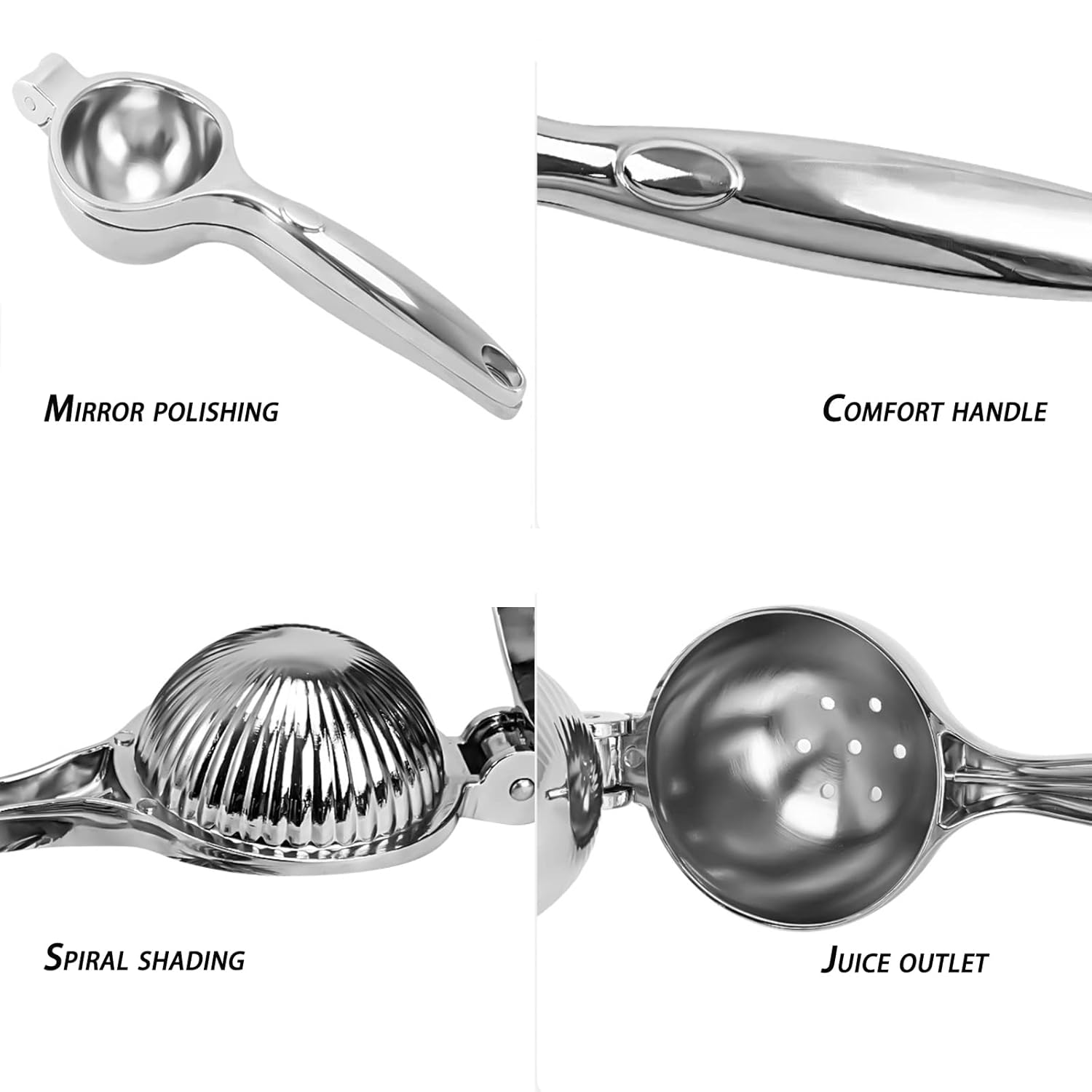 Handheld Lemon Squeezer - Heavy Duty Manual Juicer & Lemon Juicer Hand Press With Curved Handle - Manual Lemon Lime Squeezer & Metal Citrus Squeezer For Extracting Juices