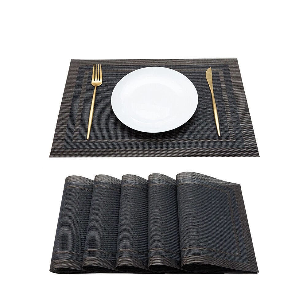 6pc new edge tablemats Stain Resistant Dinner Place Mats – Durable, Easy to Clean, Non-Slip, Heat Resistant Table Mats for Indoor & Outdoor Use – Stylish and Elegant Protection for Dining Tables