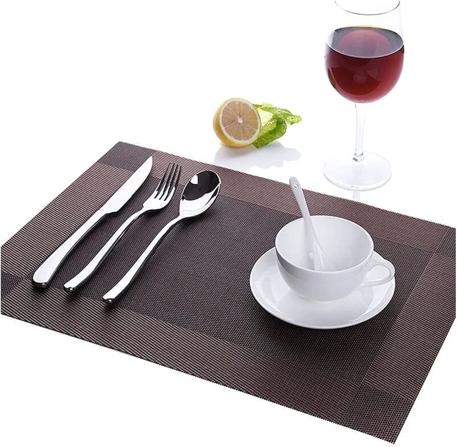 6pc new edge tablemats Stain Resistant Dinner Place Mats – Durable, Easy to Clean, Non-Slip, Heat Resistant Table Mats for Indoor & Outdoor Use – Stylish and Elegant Protection for Dining Tables