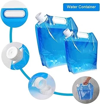 1pc Foldable water bottle/bag  made of plastic suitable for picnics and home use ,its easy to carry because it has  a handle which fits your handle