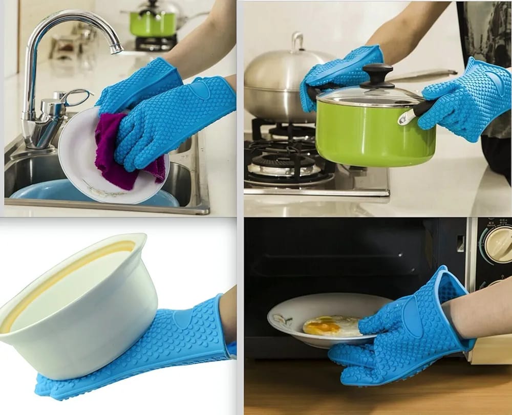 1pc silicon oven kitchen gloves,this gloves makes sure that your hands remains clean all  throug during your kitchen activities they come in a pair