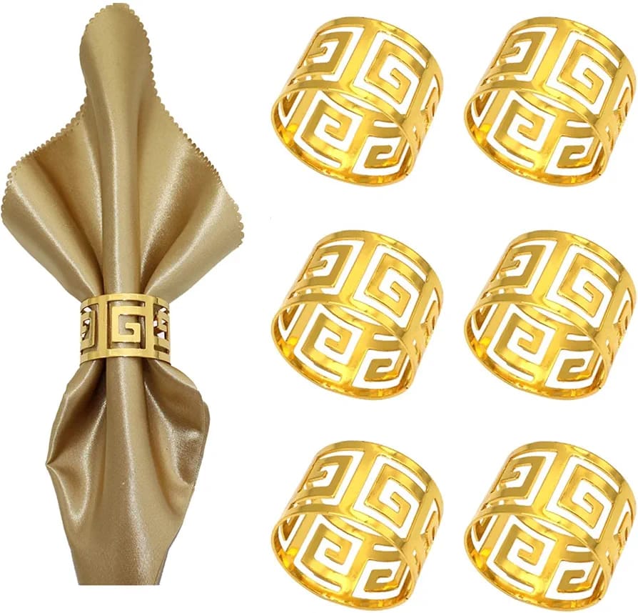 Stainless Steel Napkin Rings Metal Napkin Ring Holders Modern Ring Holder Serviette Buckles Metallic Adornment for Table Settings Kitchen Dinner Party Wedding